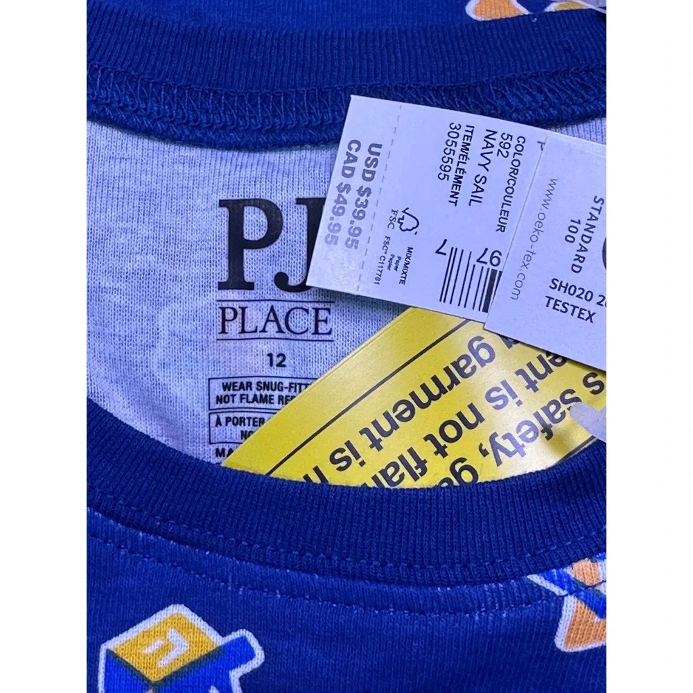 The Childrens Place Boys Hanukkah‎ Pajamas Navy Sail Glow in the Dark 12